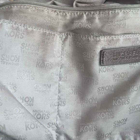 Michael Kors Tote Jet Set Logo Signature Monogram l Bag Brown Gold Leather strap - Picture 15 of 16